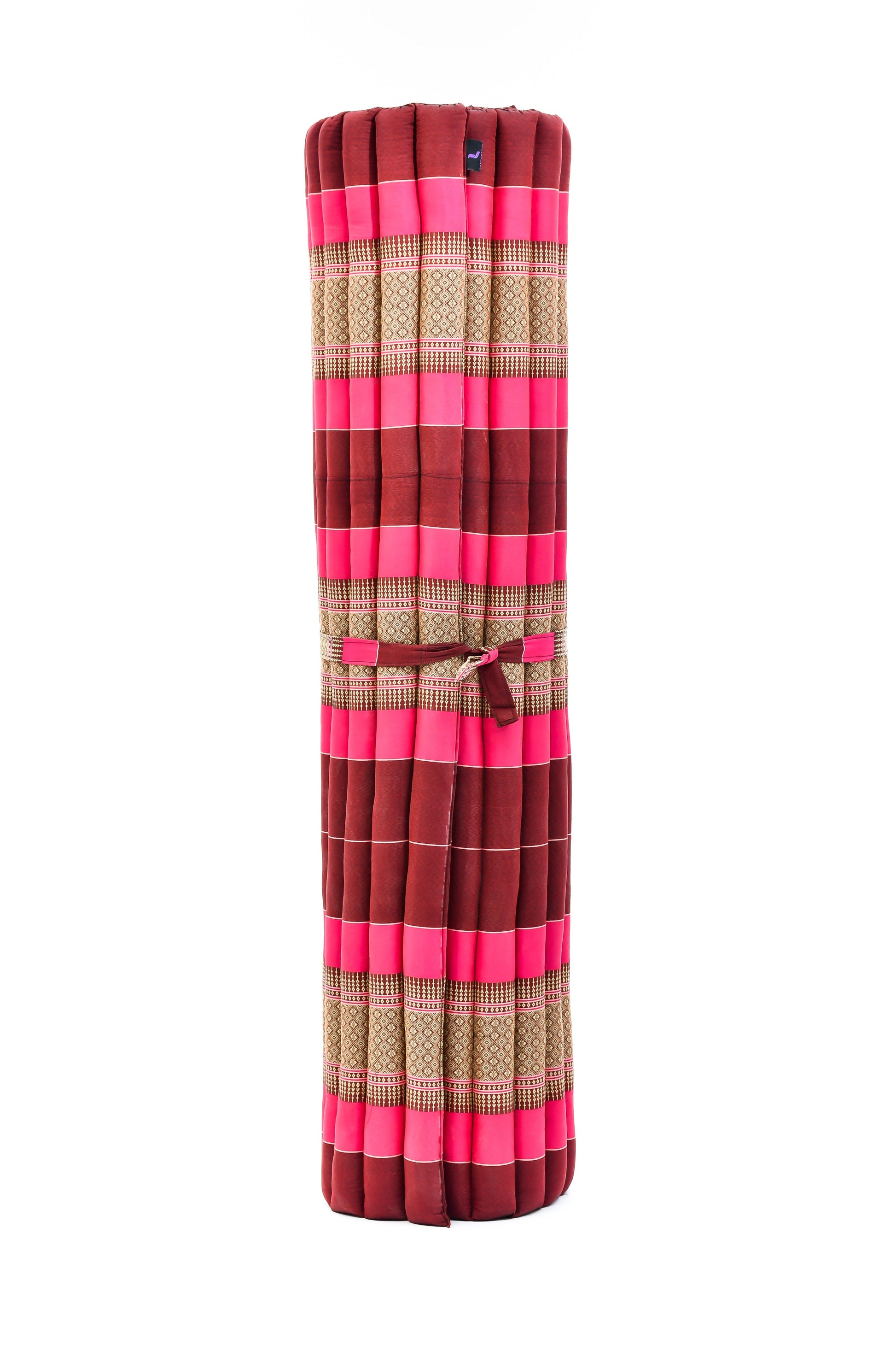 Kapok Roll-Up Mattress – Foldable Sleeping & Relax Mat with Cotton Cover for Home & Outdoor Use, Sf29 - Auburn, Pink, XL: 190x145 cm