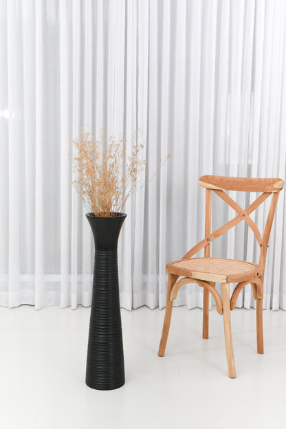 Large Mango Wood Floor Vase – Handcrafted Decorative Highlight from Thailand, 65 cm