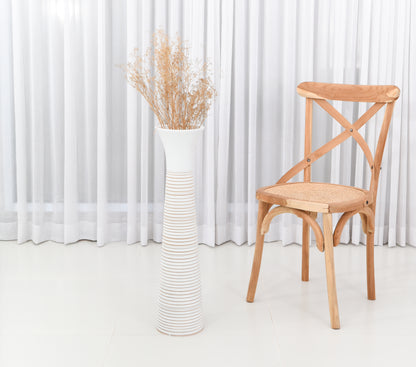 Large Mango Wood Floor Vase – Handcrafted Decorative Highlight from Thailand, 65 cm