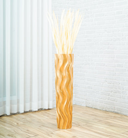 Large Mango Wood Floor Vase – Handcrafted Decorative Highlight from Thailand, 65 cm