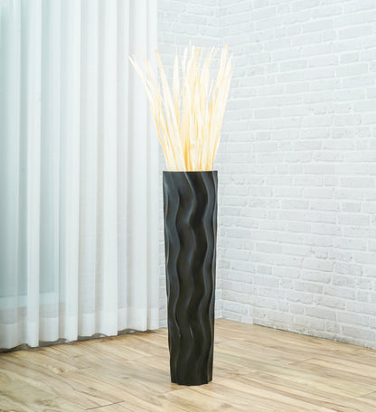 Large Mango Wood Floor Vase – Handcrafted Decorative Highlight from Thailand, 65 cm