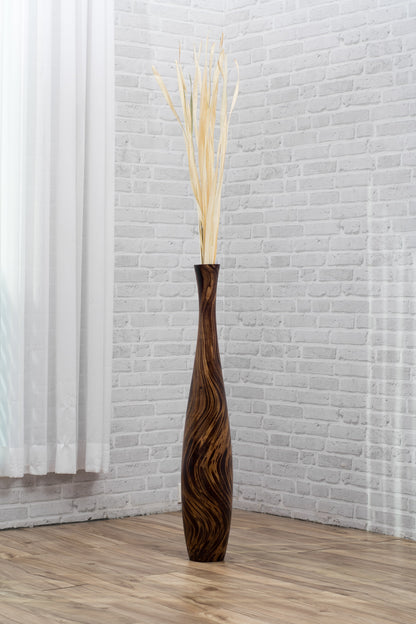 Large Mango Wood Floor Vase – Handcrafted Decorative Highlight from Thailand, 85 cm