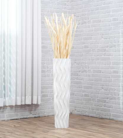Large Mango Wood Floor Vase – Handcrafted Decorative Highlight from Thailand, 65 cm
