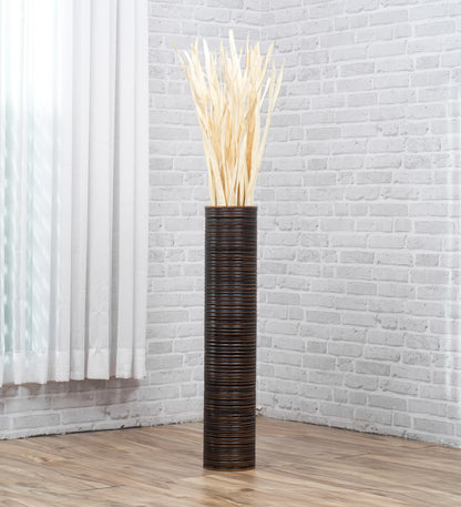 Large Mango Wood Floor Vase – Handcrafted Decorative Highlight from Thailand, brown, 65 cm