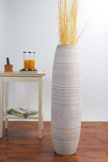 Large Mango Wood Floor Vase – Handcrafted Decorative Highlight from Thailand, 85 cm