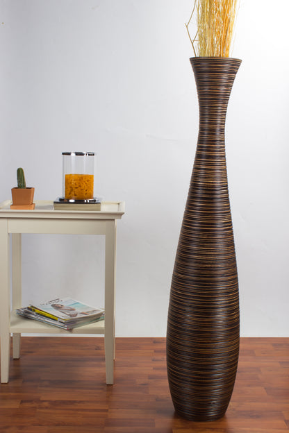Large Mango Wood Floor Vase – Handcrafted Decorative Highlight from Thailand, 105 cm