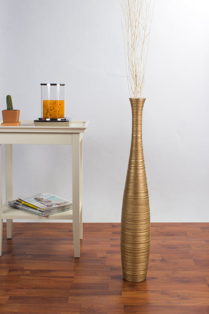 Large Mango Wood Floor Vase – Handcrafted Decorative Highlight from Thailand, 65 cm