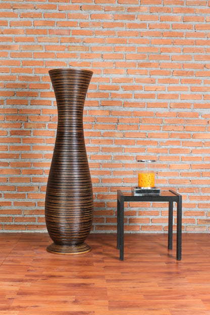 Large Mango Wood Floor Vase – Handcrafted Decorative Highlight from Thailand, 105 cm
