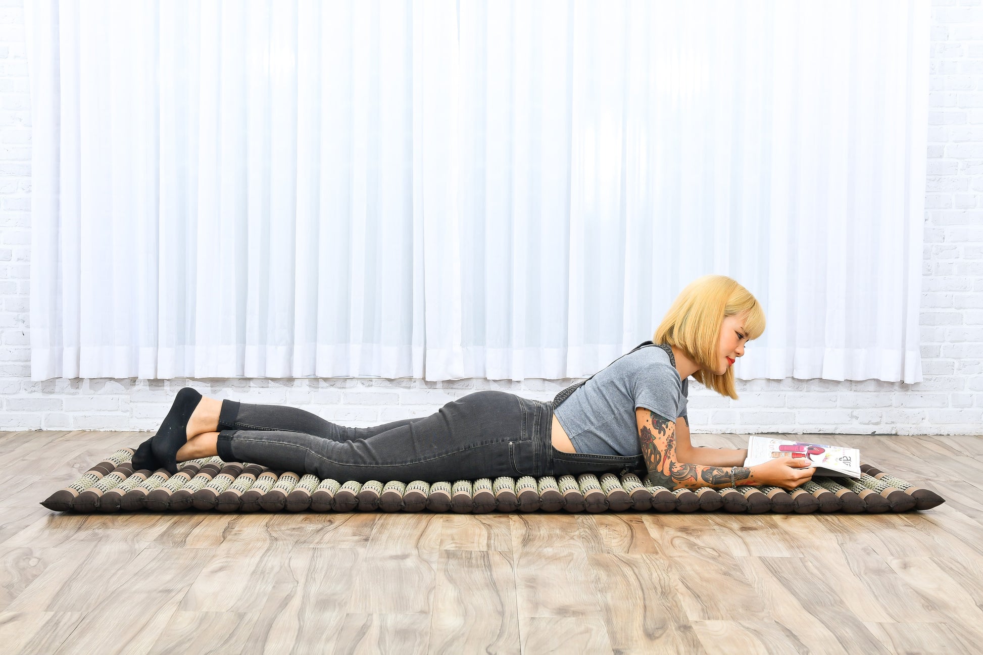 Kapok Roll-Up Mattress – Foldable Sleeping & Relax Mat with Cotton Cover for Home & Outdoor Use, Sf10 - Brown, M: 190x70 cm