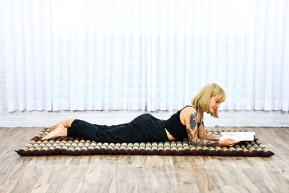 Kapok Roll-Up Mattress – Foldable Sleeping & Relax Mat with Cotton Cover for Home & Outdoor Use, Sf10 - Brown, L: 190x100 cm