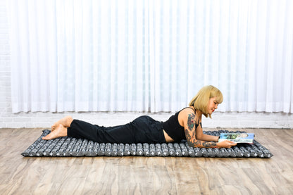 Kapok Roll-Up Mattress – Foldable Sleeping & Relax Mat with Cotton Cover for Home & Outdoor Use, Cbt4 - Black, L: 190x100 cm