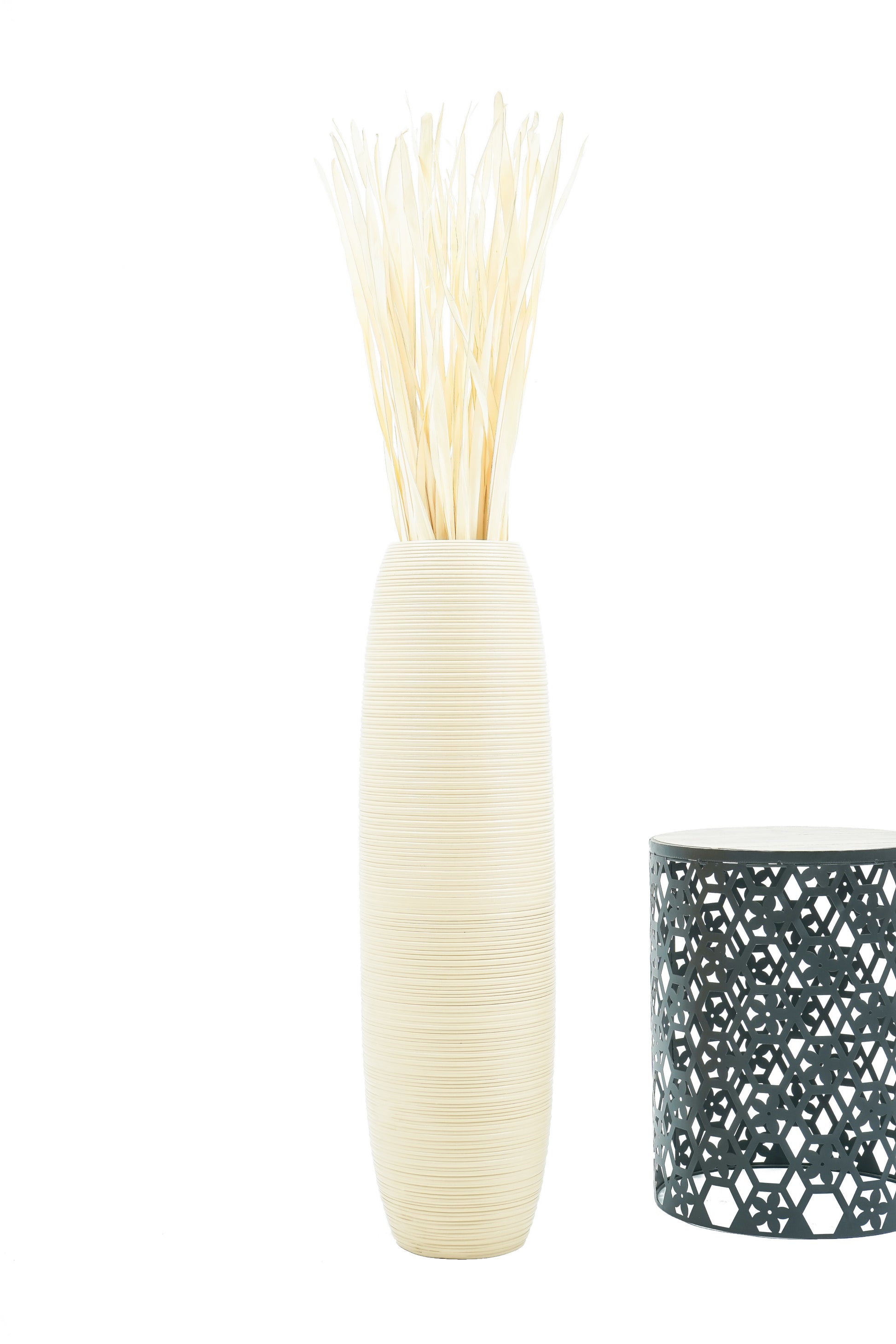 Large Mango Wood Floor Vase – Handcrafted Decorative Highlight from Thailand, 85 cm