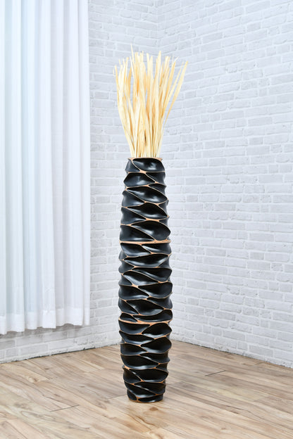 Large Mango Wood Floor Vase – Handcrafted Decorative Highlight from Thailand, 105 cm