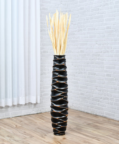 Large Mango Wood Floor Vase – Handcrafted Decorative Highlight from Thailand, 85 cm