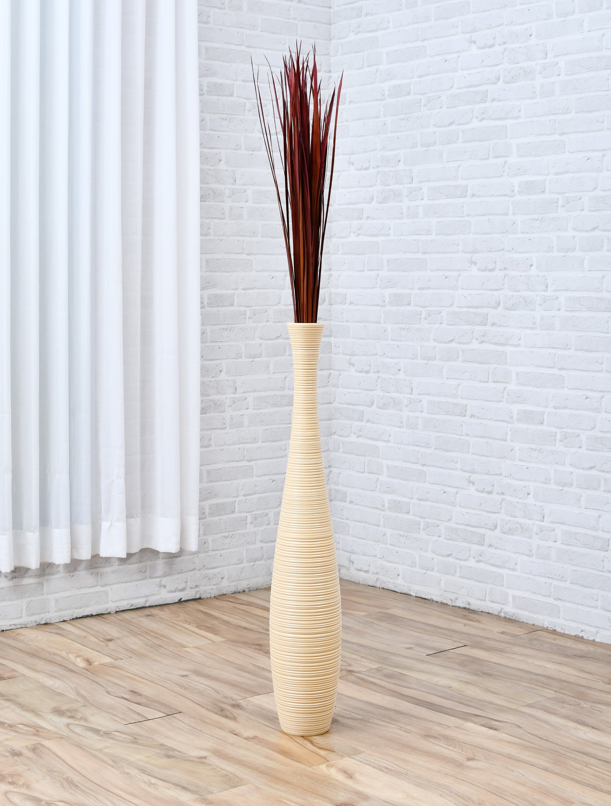 2-Pack Rattan Sticks for Floor Vases – Natural Decorative Twigs ( 8 per Bundle), bordeaux, Dried Grass