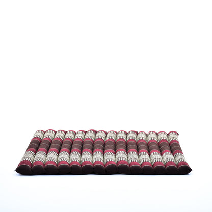 Large Kapok Zabuton Meditation Cushion – Rectangular Floor Mat with Cotton Cover, Sf19 - Red, Brown