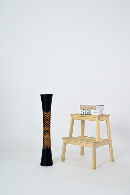 Large Mango Wood Floor Vase – Handcrafted Decorative Highlight from Thailand, 65 cm