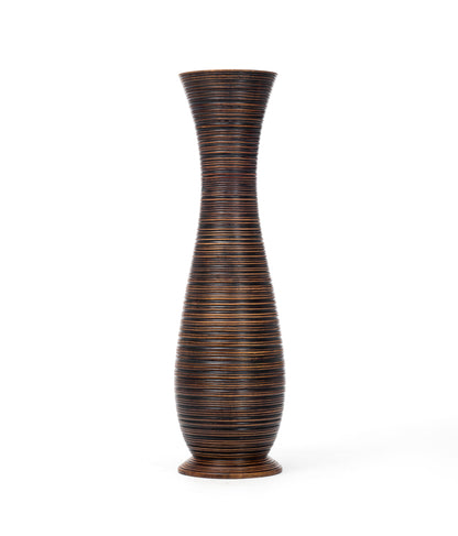 Grande vase de sol en bois de manguier – Pièce décorative artisanale de Thaïlande