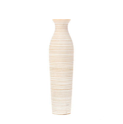 Large Mango Wood Floor Vase – Handcrafted Decorative Highlight from Thailand, 65 cm
