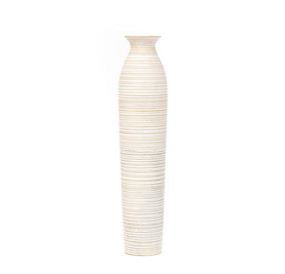 Large Mango Wood Floor Vase – Handcrafted Decorative Highlight from Thailand, 85 cm