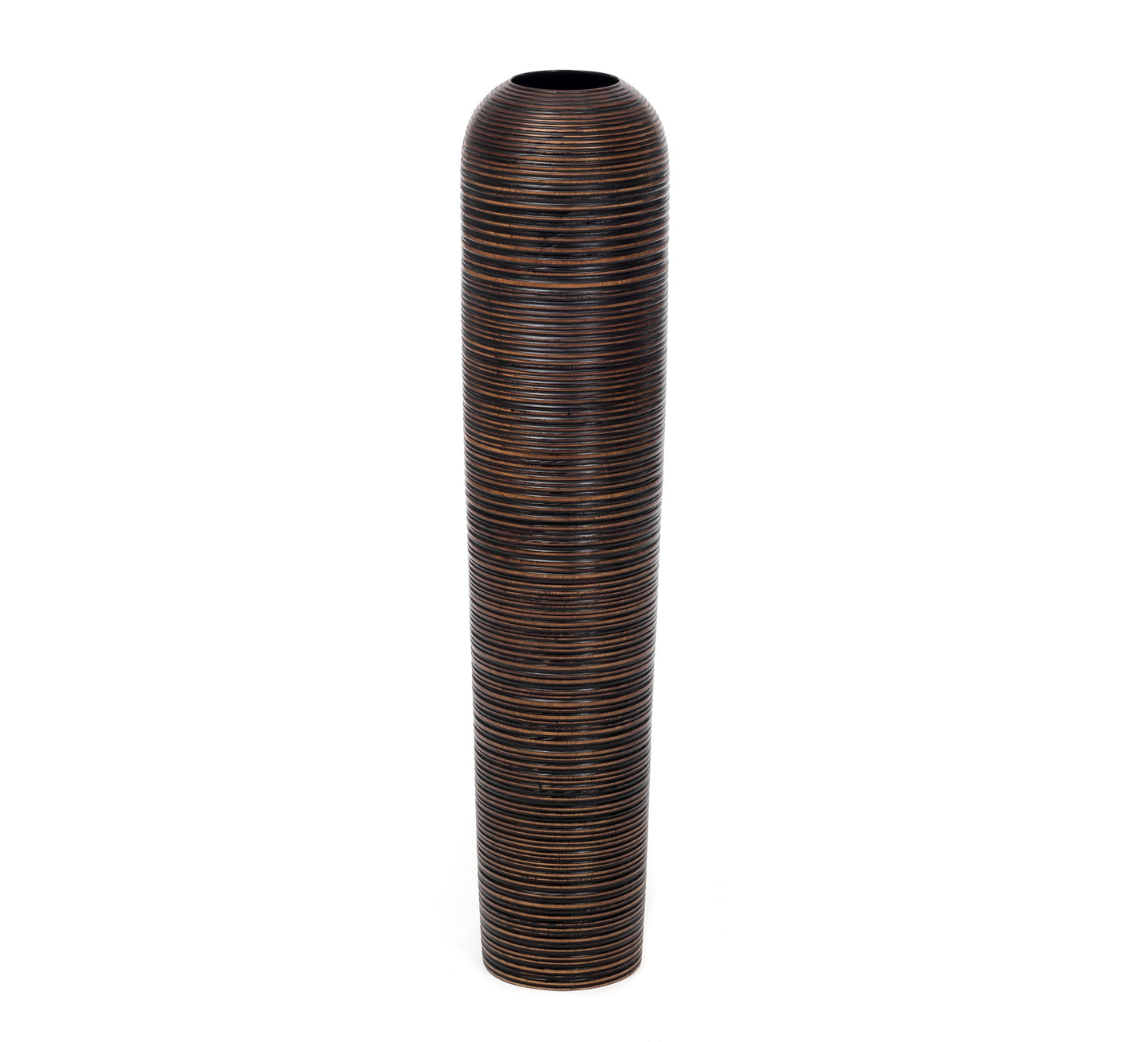 Large Mango Wood Floor Vase – Handcrafted Decorative Highlight from Thailand, brown, 85 cm