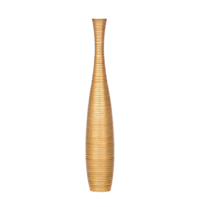 Grande vase de sol en bois de manguier – Pièce décorative artisanale de Thaïlande