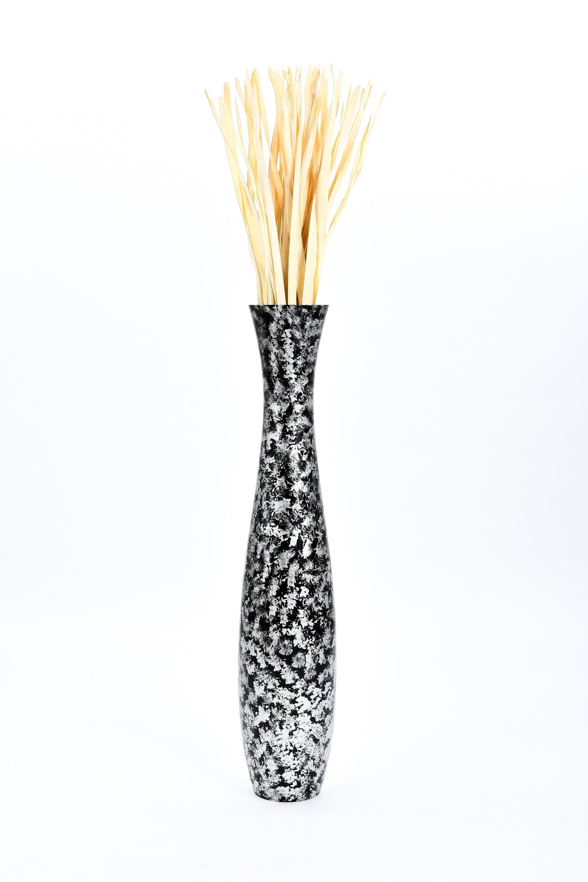 Large Mango Wood Floor Vase – Handcrafted Decorative Highlight from Thailand, 105 cm