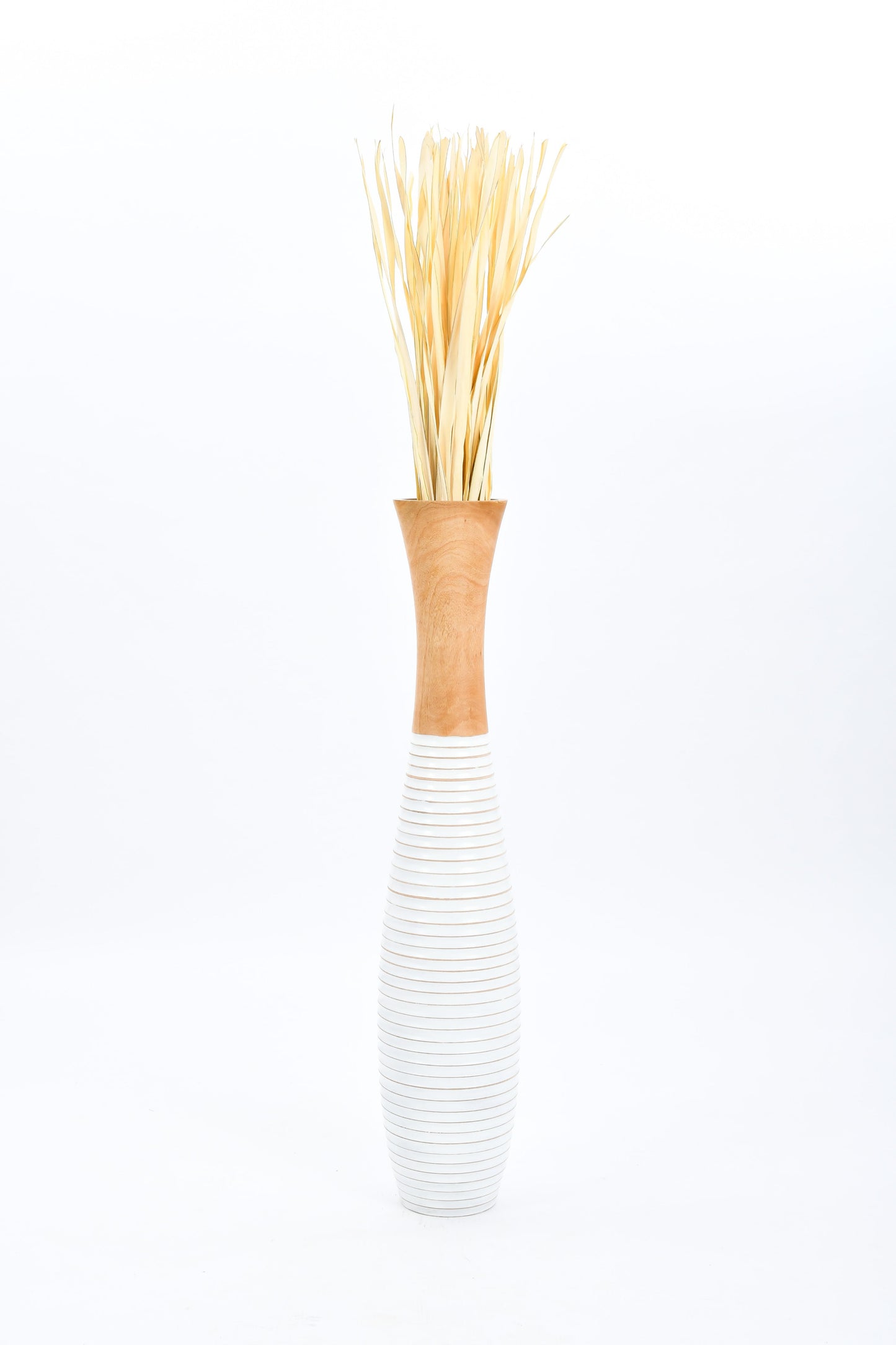 Large Mango Wood Floor Vase – Handcrafted Decorative Highlight from Thailand, 105 cm