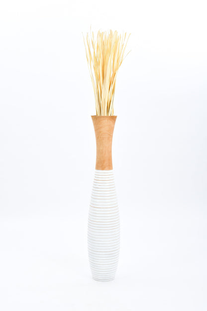 Large Mango Wood Floor Vase – Handcrafted Decorative Highlight from Thailand, 105 cm