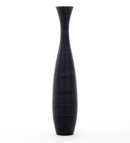 Large Mango Wood Floor Vase – Handcrafted Decorative Highlight from Thailand, 105 cm