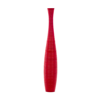 Grande vase de sol en bois de manguier – Pièce décorative artisanale de Thaïlande
