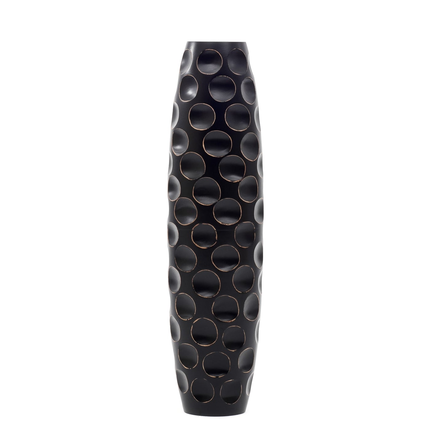 Grande vase de sol en bois de manguier – Pièce décorative artisanale de Thaïlande