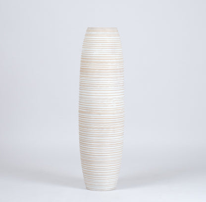 Large Mango Wood Floor Vase – Handcrafted Decorative Highlight from Thailand, 85 cm