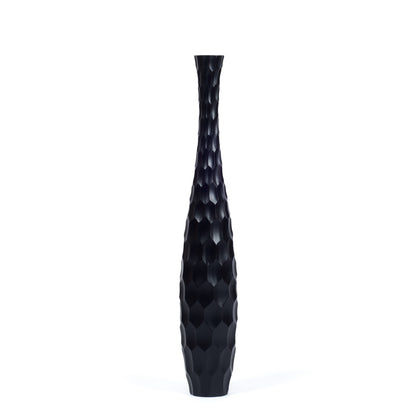 Grande vase de sol en bois de manguier – Pièce décorative artisanale de Thaïlande