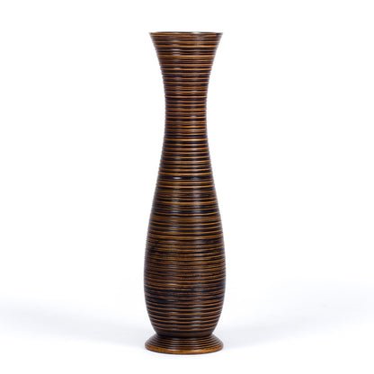 Grande vase de sol en bois de manguier – Pièce décorative artisanale de Thaïlande