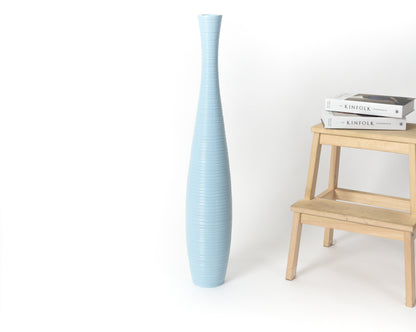 Large Mango Wood Floor Vase – Handcrafted Decorative Highlight from Thailand, 85 cm