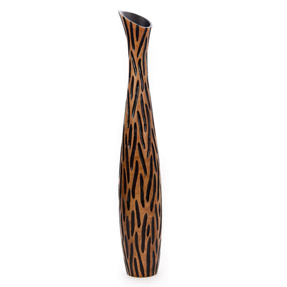 Large Mango Wood Floor Vase – Handcrafted Decorative Highlight from Thailand, 105 cm