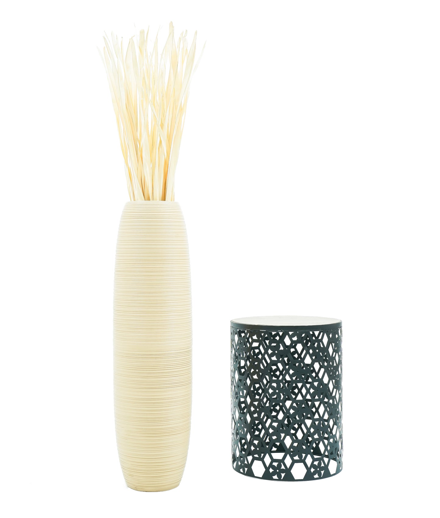 Large Mango Wood Floor Vase – Handcrafted Decorative Highlight from Thailand, 85 cm