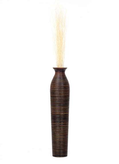 Large Mango Wood Floor Vase – Handcrafted Decorative Highlight from Thailand, 85 cm