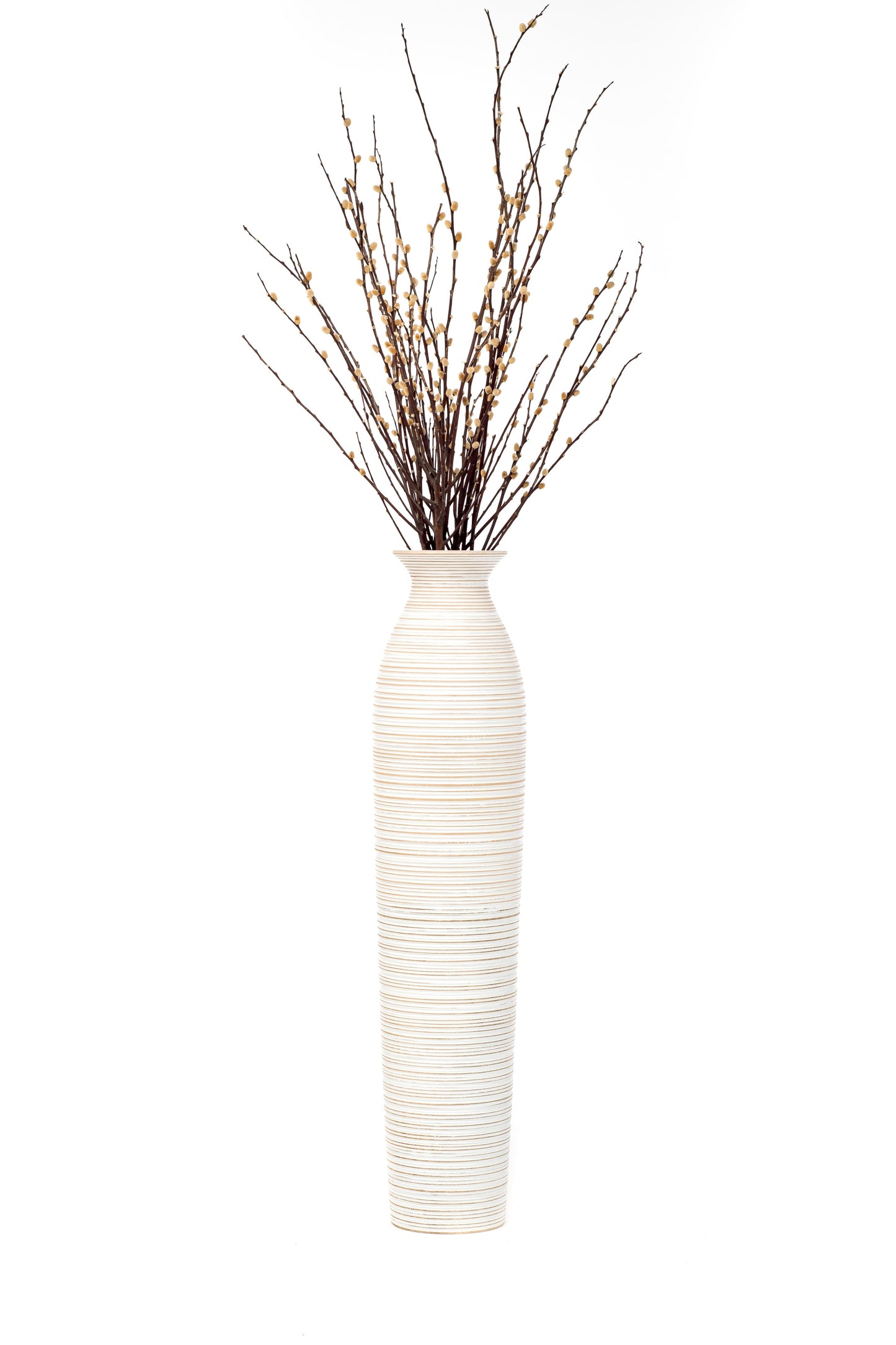 Large Mango Wood Floor Vase – Handcrafted Decorative Highlight from Thailand, 85 cm
