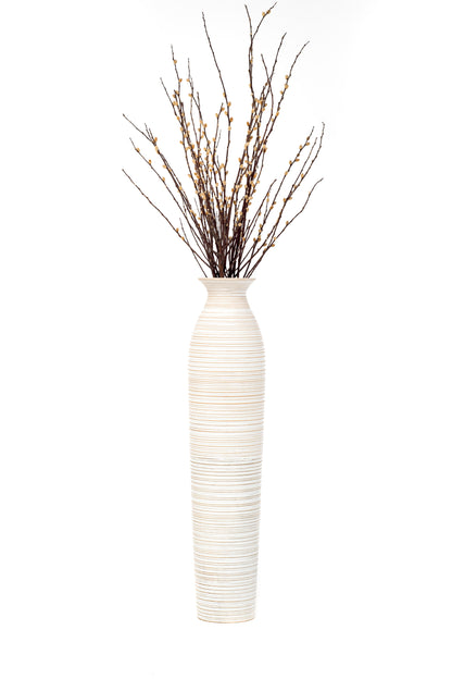 Large Mango Wood Floor Vase – Handcrafted Decorative Highlight from Thailand, 85 cm