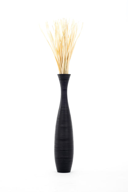 Large Mango Wood Floor Vase – Handcrafted Decorative Highlight from Thailand, 105 cm