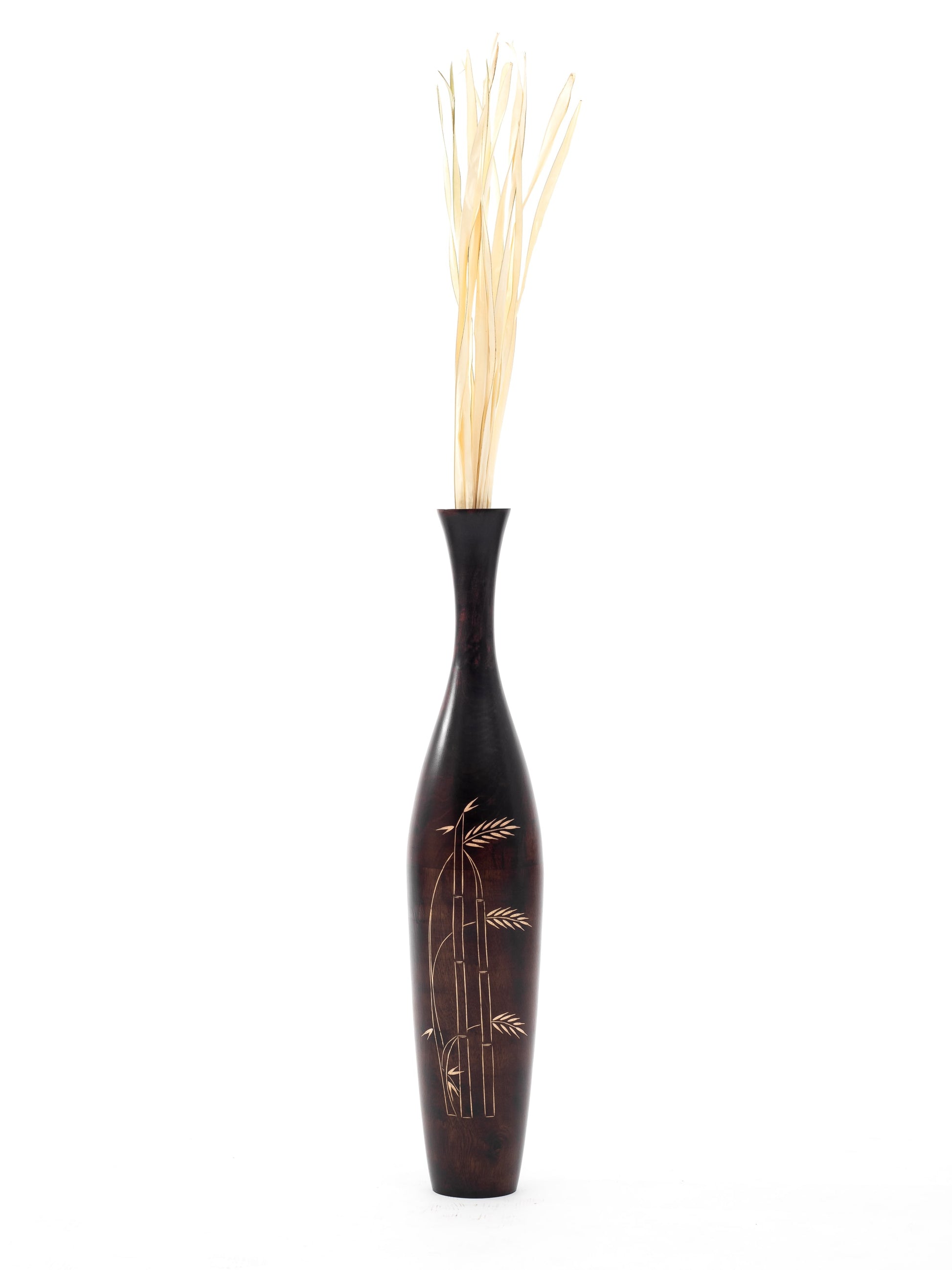 Large Mango Wood Floor Vase – Handcrafted Decorative Highlight from Thailand, 85 cm