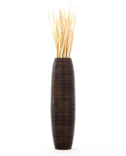 Large Mango Wood Floor Vase – Handcrafted Decorative Highlight from Thailand, 85 cm