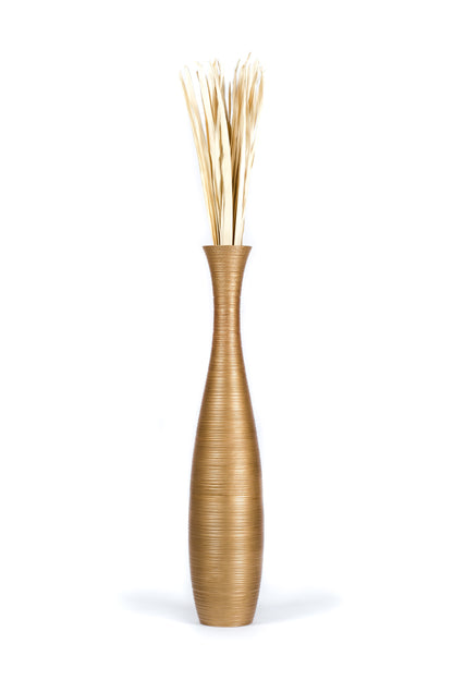 Large Mango Wood Floor Vase – Handcrafted Decorative Highlight from Thailand, 105 cm