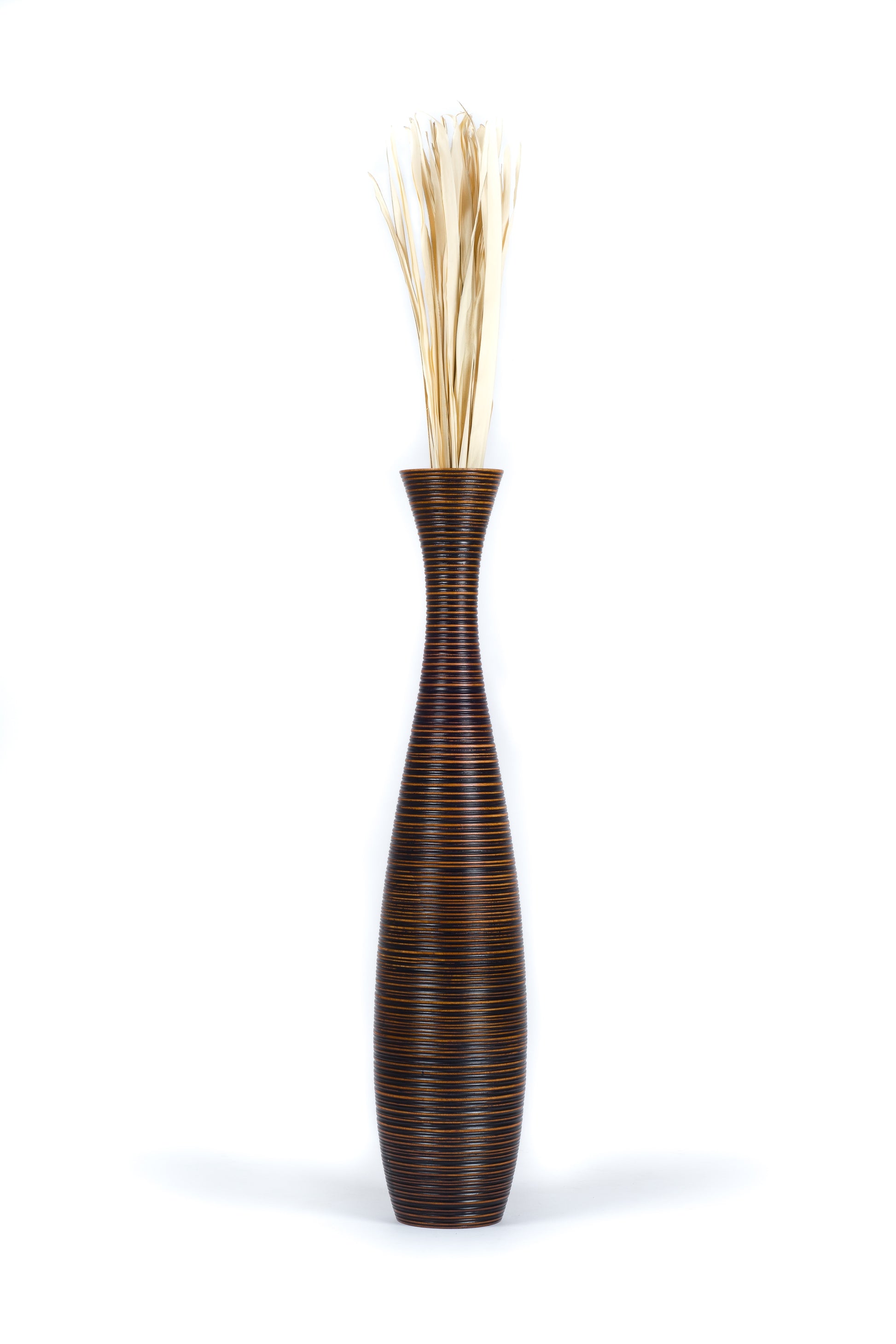 Large Mango Wood Floor Vase – Handcrafted Decorative Highlight from Thailand, 105 cm