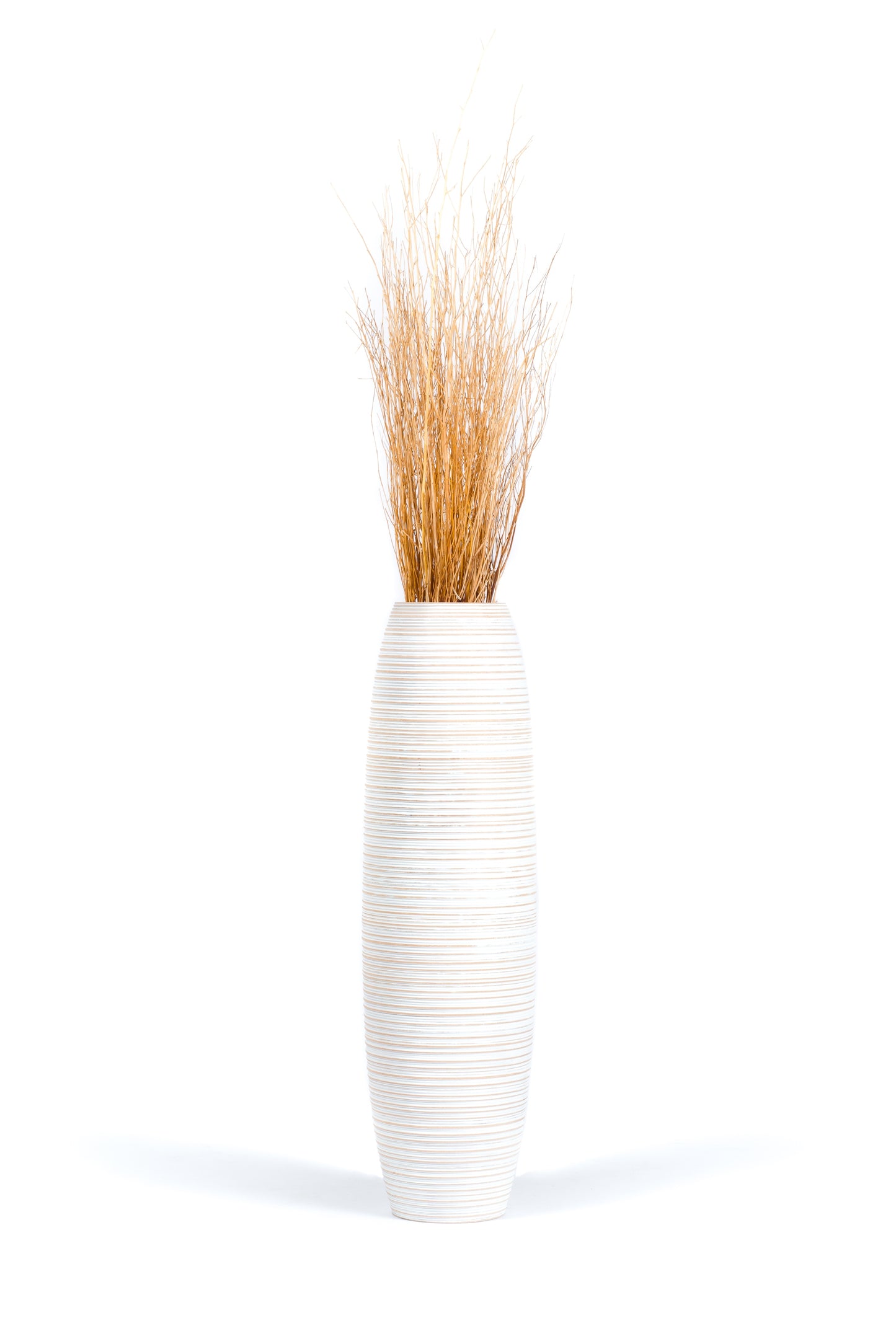 Large Mango Wood Floor Vase – Handcrafted Decorative Highlight from Thailand, 85 cm