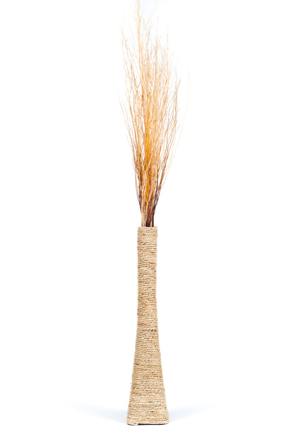 Large & Tall Floor Vase Made of Water Hyacinth and Bamboo – Handwoven Decorative Stand Vase for Dried Flowers & Branches, ecru, 70 cm - Modèle 2