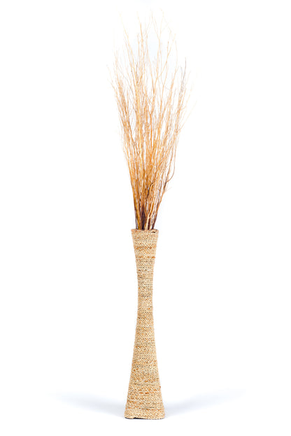 Large & Tall Floor Vase Made of Water Hyacinth and Bamboo – Handwoven Decorative Stand Vase for Dried Flowers & Branches, ecru, 70 cm - Modèle 1