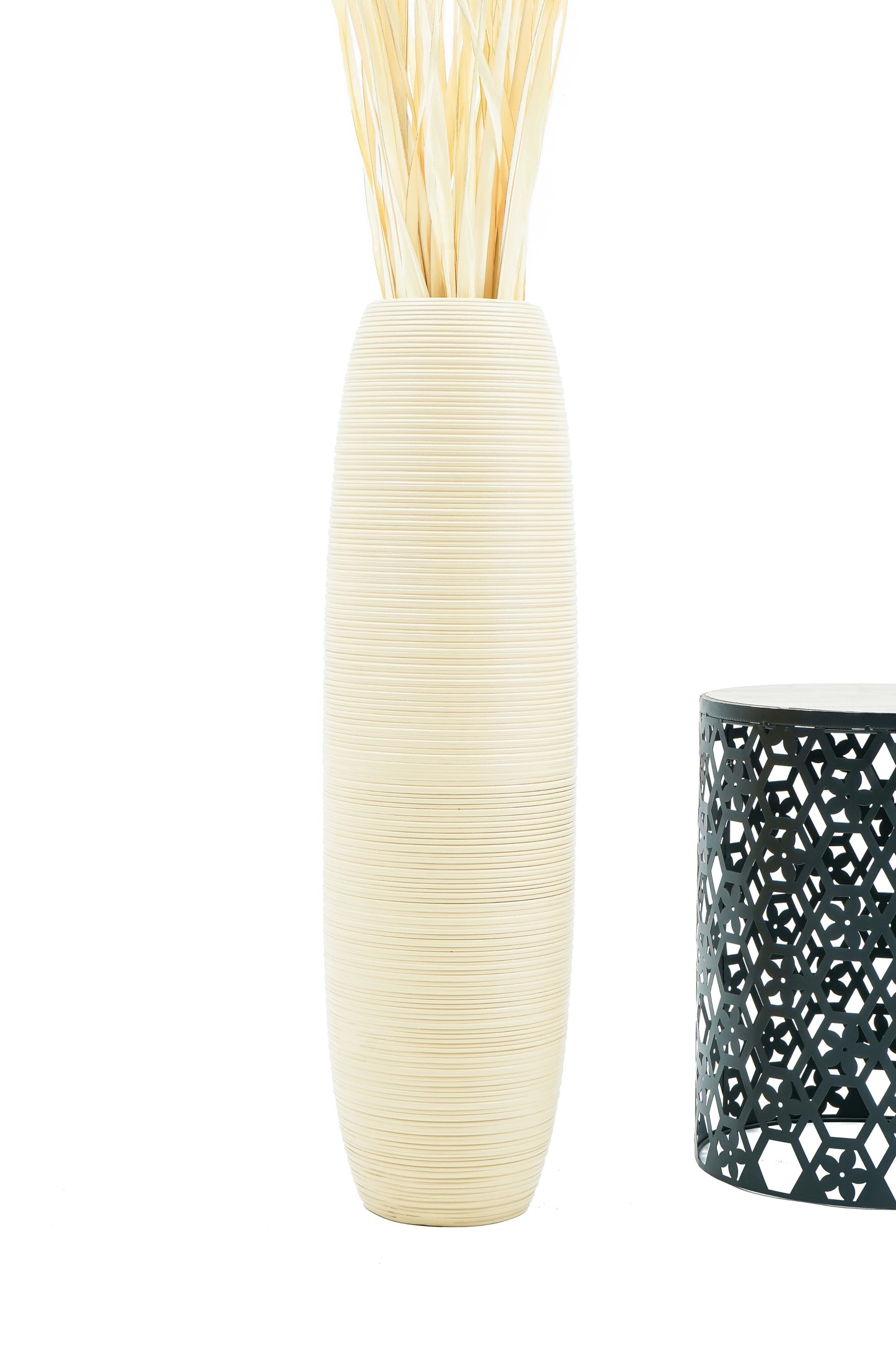 Large Mango Wood Floor Vase – Handcrafted Decorative Highlight from Thailand, 85 cm